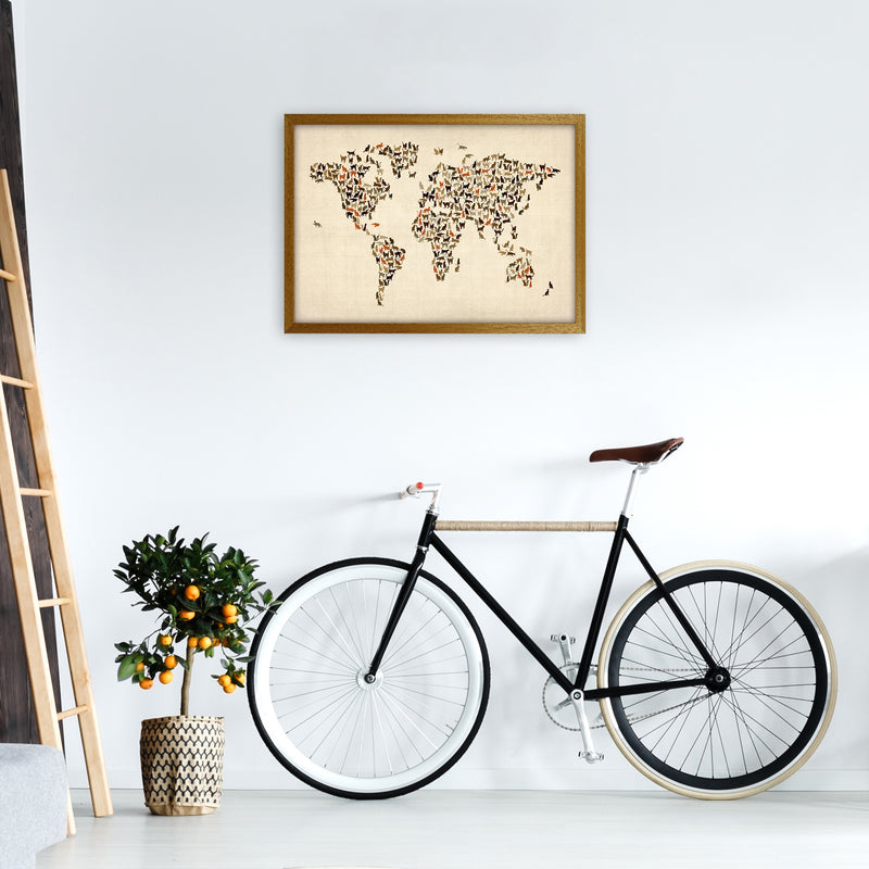 Cats Map of the World Art Print by Michael Tompsett A2 Print Only