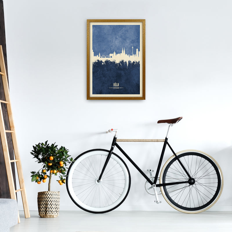 Cologne Germany Skyline Portrait Navy Art Print by Michael Tompsett A2 Print Only