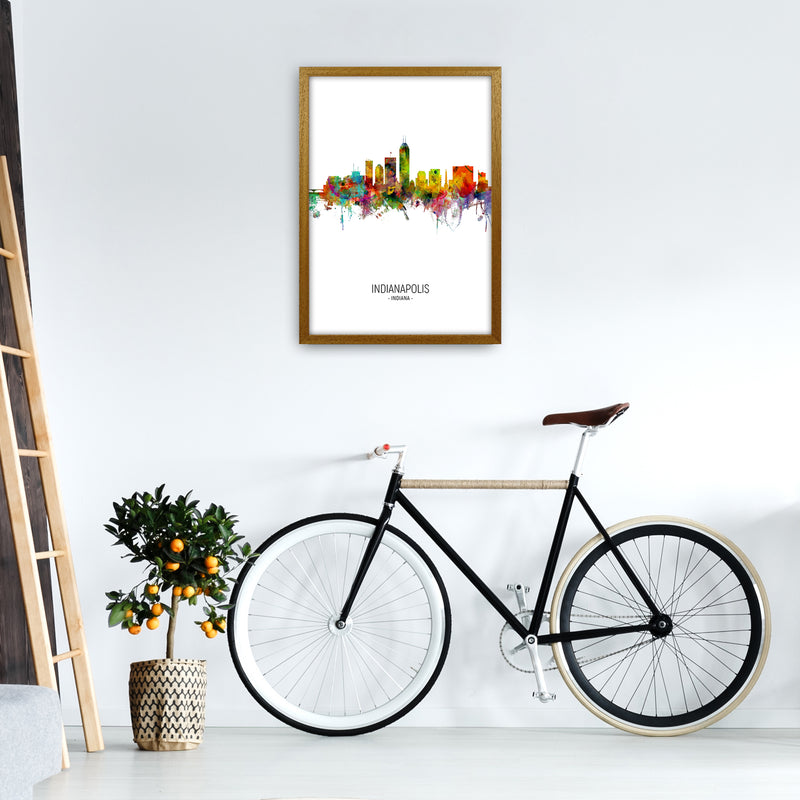 Indianapolis Indiana Skyline Portrait Art Print by Michael Tompsett A2 Print Only