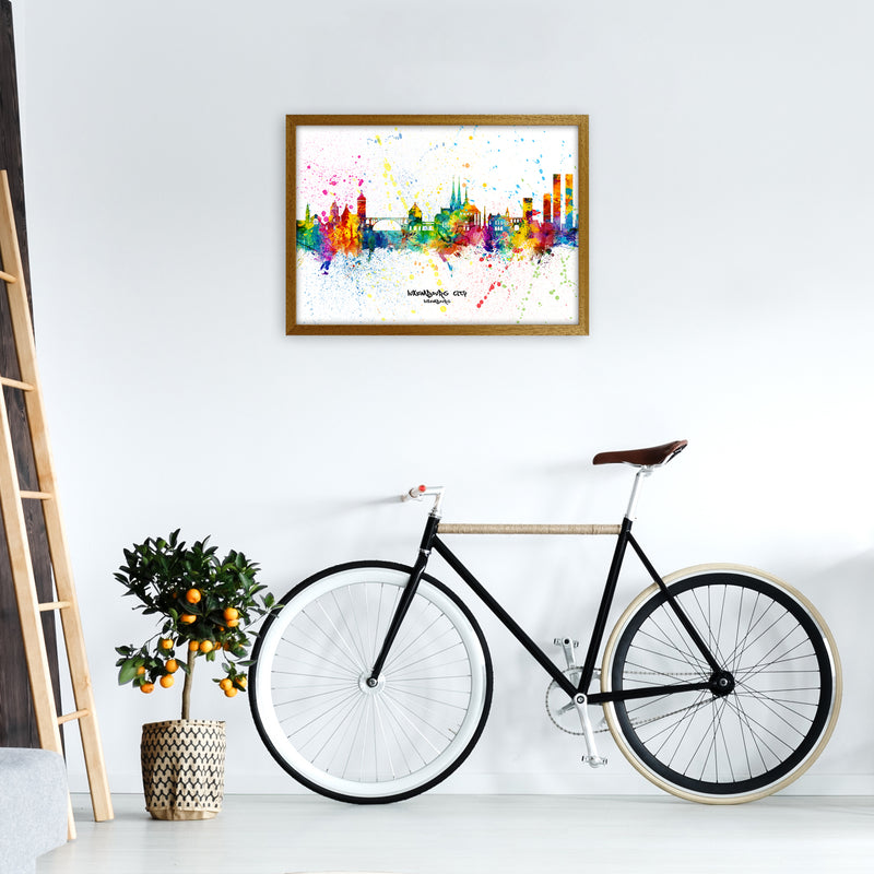 Luxembourg City Luxembourg Skyline Splash Art Print by Michael Tompsett A2 Print Only