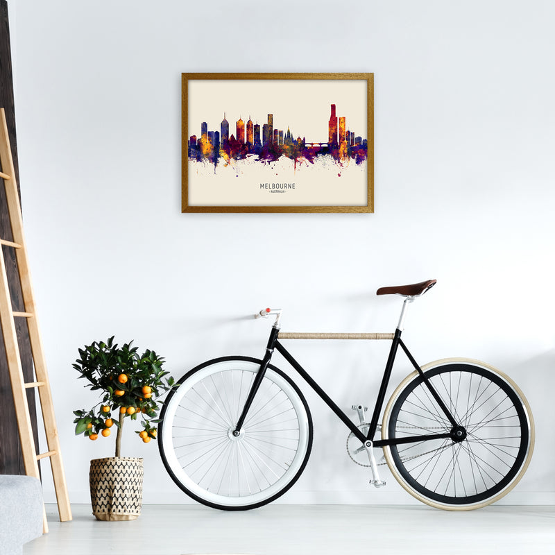 Melbourne Australia Skyline Autumn City Name Art Print by Michael Tompsett A2 Print Only