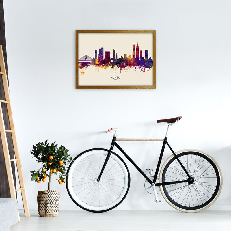 Mumbai India Skyline Autumn City Name Art Print by Michael Tompsett A2 Print Only