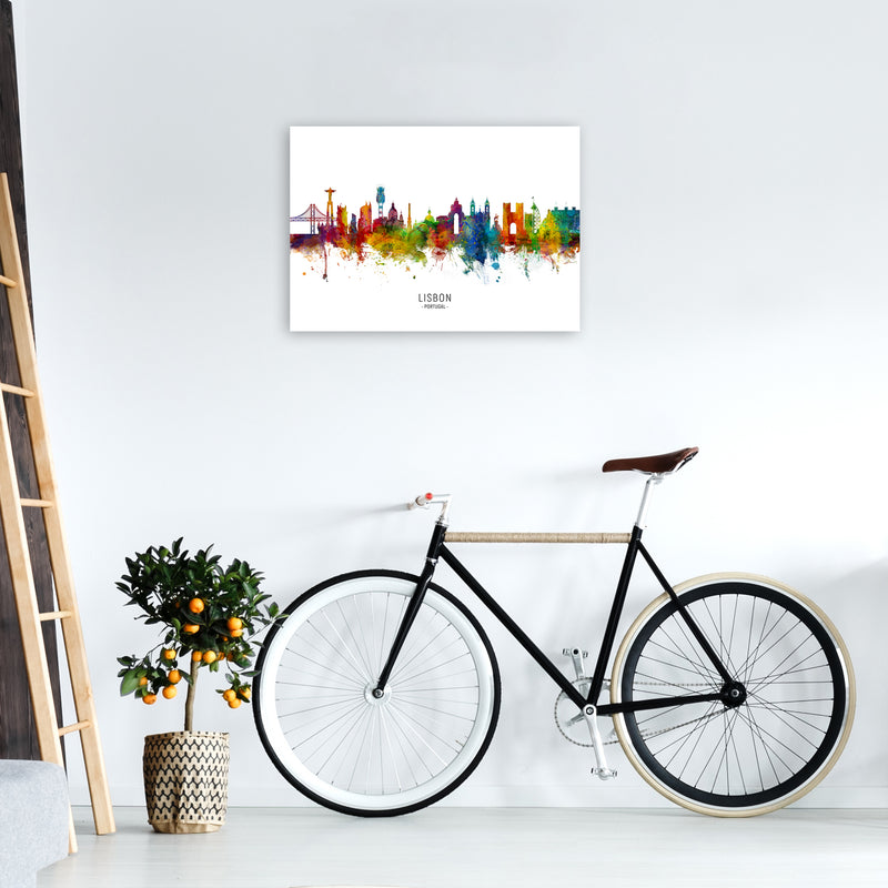 Lisbon Portugal Skyline Art Print by Michael Tompsett A2 Black Frame