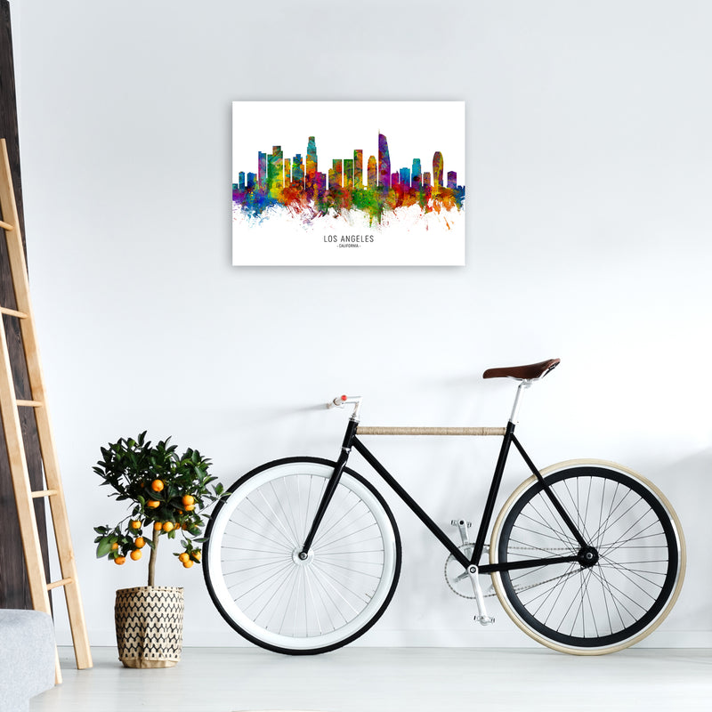 Los Angeles California Skyline Art Print by Michael Tompsett A2 Black Frame