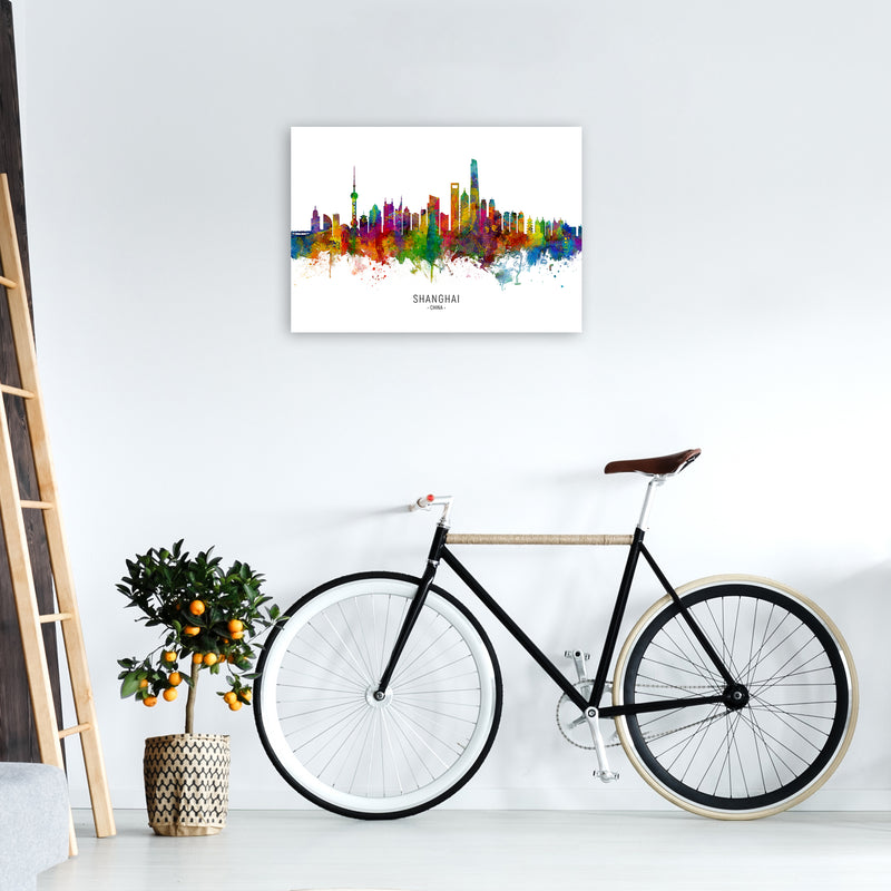 Shanghai China Skyline Art Print by Michael Tompsett A2 Black Frame