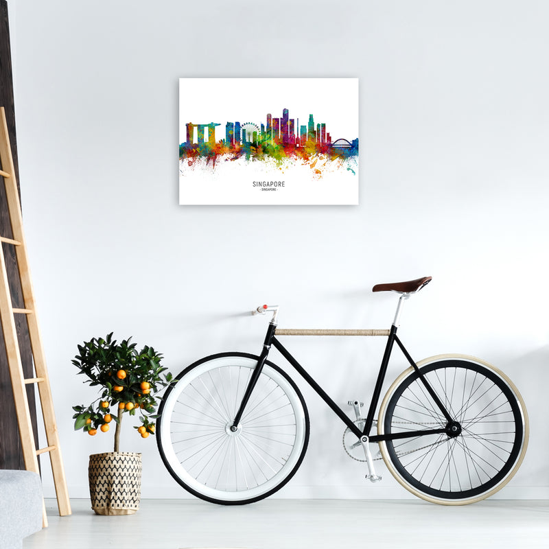 Singapore Singapore Skyline Art Print by Michael Tompsett A2 Black Frame