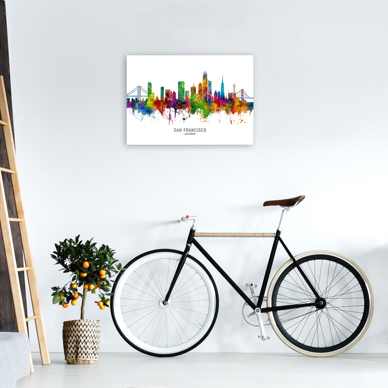 San Francisco California Skyline Print by Michael Tompsett A2 Black Frame