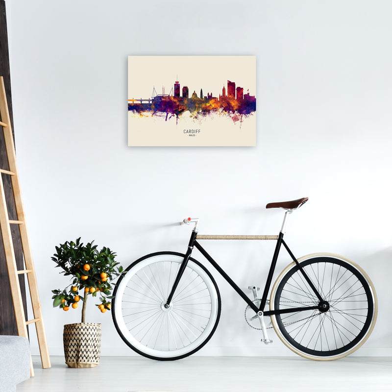 Cardiff Wales Skyline Autumn City Name Art Print by Michael Tompsett A2 Black Frame