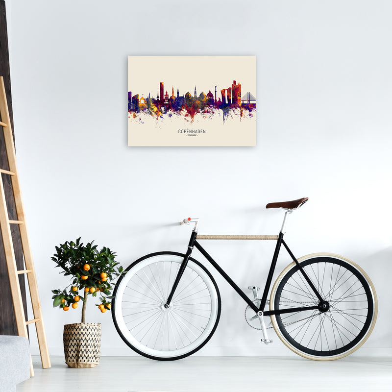 Copenhagen Denmark Skyline Autumn City Name Art Print by Michael Tompsett A2 Black Frame