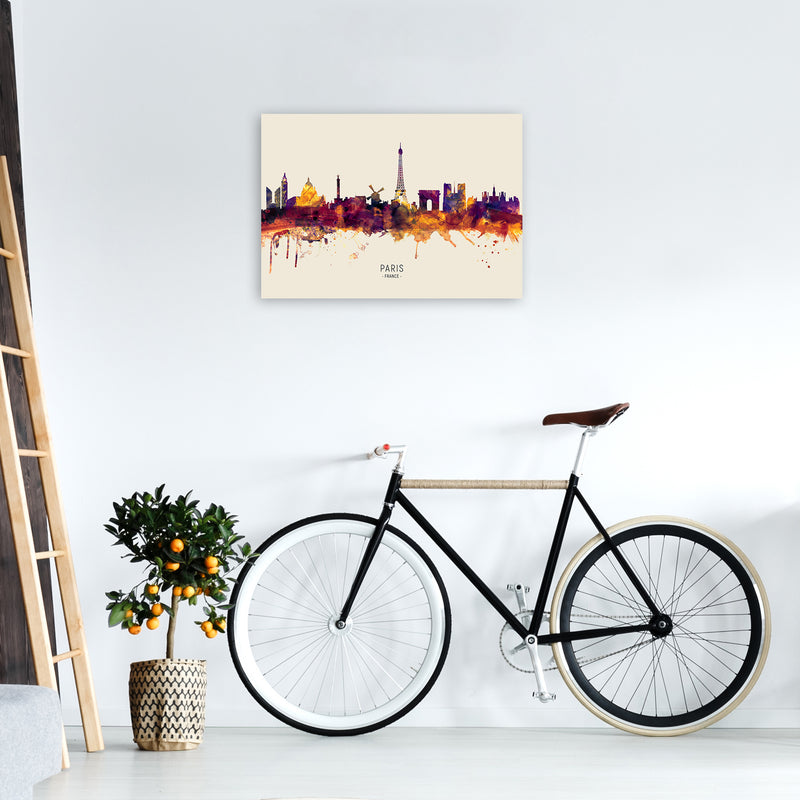 Paris France Skyline Autumn City Name Art Print by Michael Tompsett A2 Black Frame