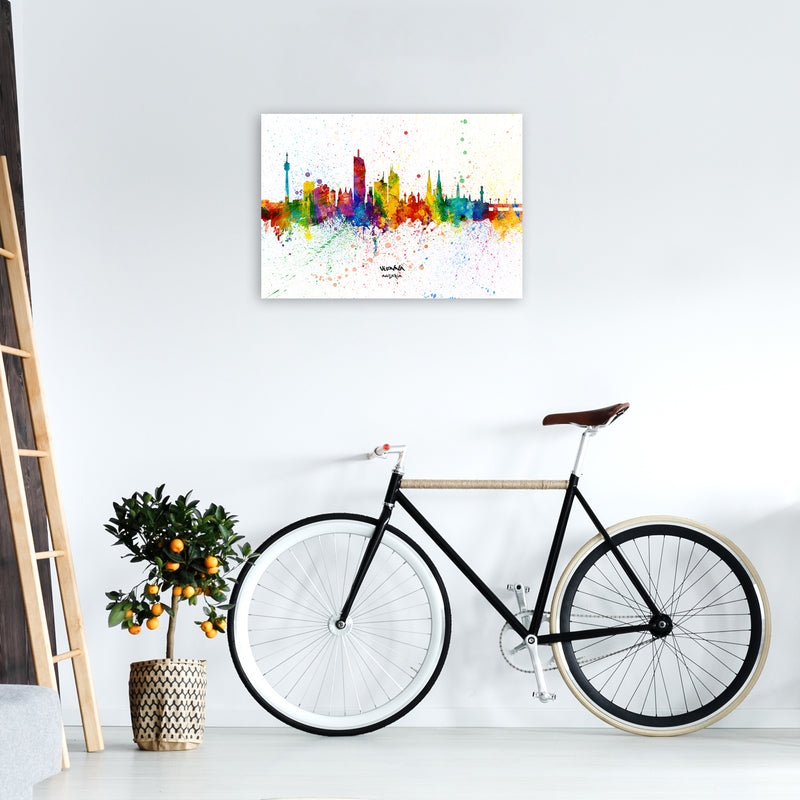 Vienna Austria Skyline Splash Art Print by Michael Tompsett A2 Black Frame