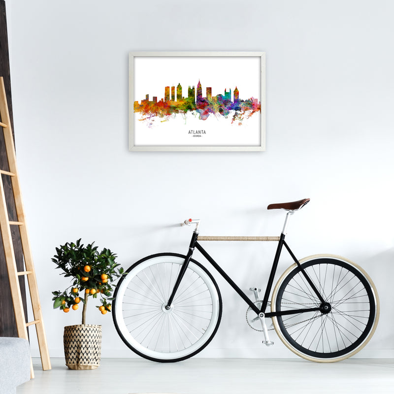 Atlanta Georgia Skyline Art Print by Michael Tompsett A2 Oak Frame