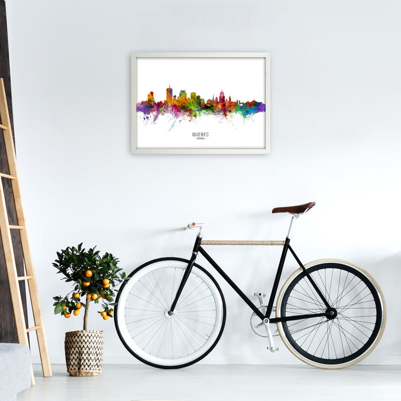 Quebec Canada Skyline Art Print by Michael Tompsett A2 Oak Frame