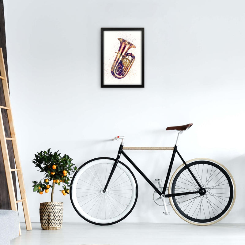 Tuba Watercolour Music Art Print by Michael Tompsett A3 White Frame