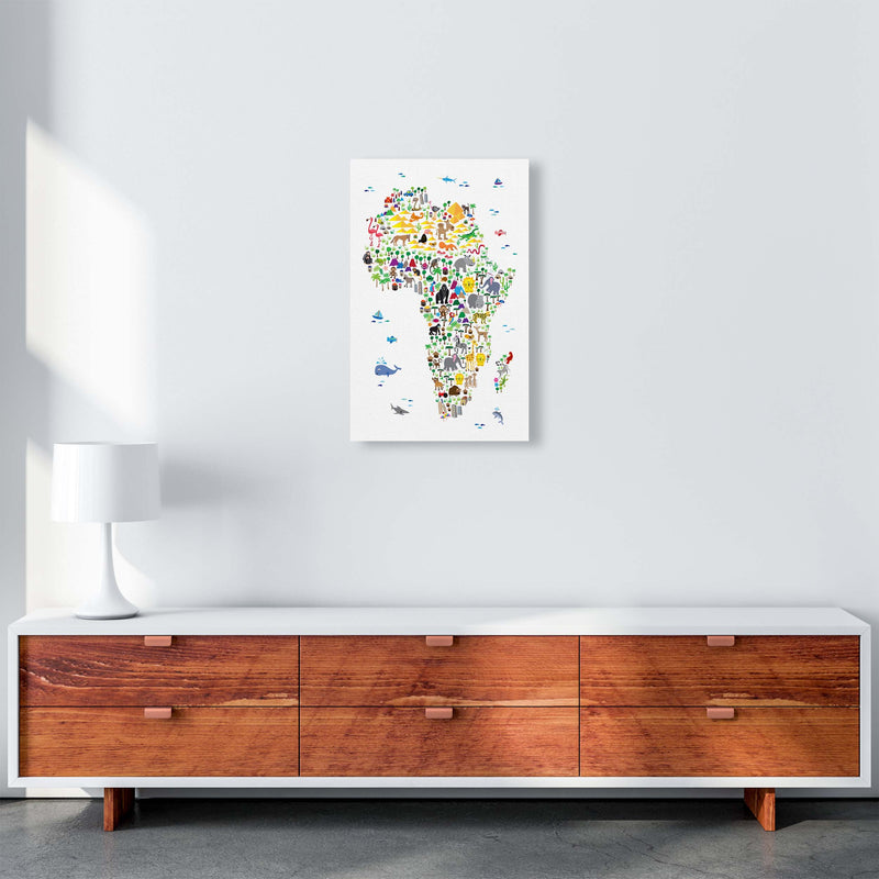 Animal Map of Africa Nursery Art Print by Michael Tompsett A3 Canvas