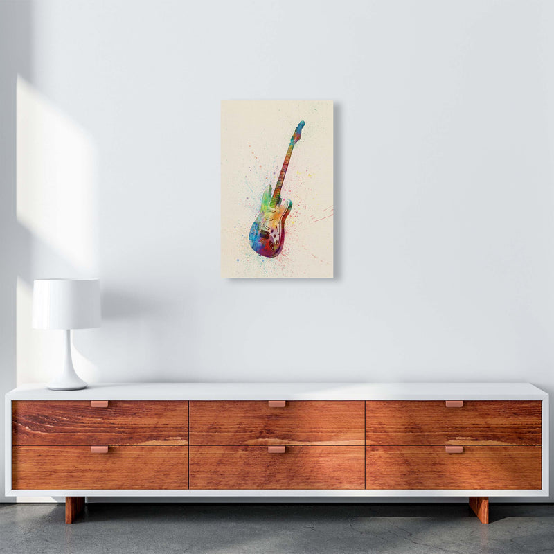 Electric Guitar Watercolour Multi-Colour  by Michael Tompsett A3 Canvas
