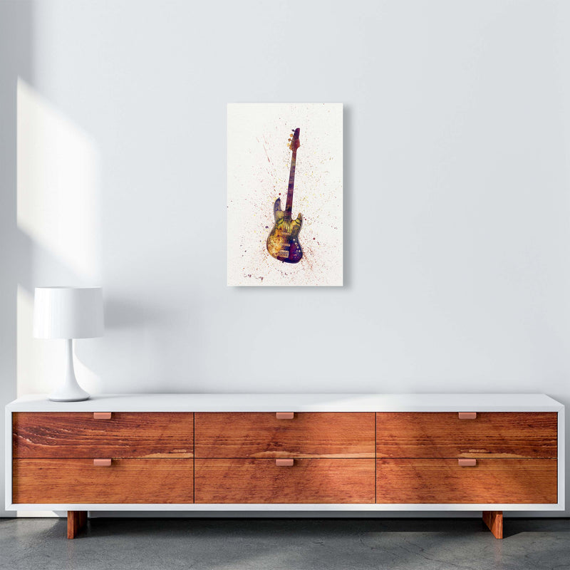 Electric Bass Guitar Watercolour  by Michael Tompsett A3 Canvas