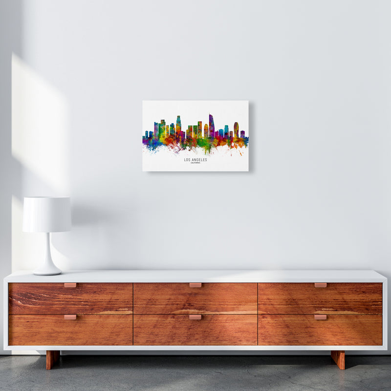 Los Angeles California Skyline Art Print by Michael Tompsett A3 Canvas