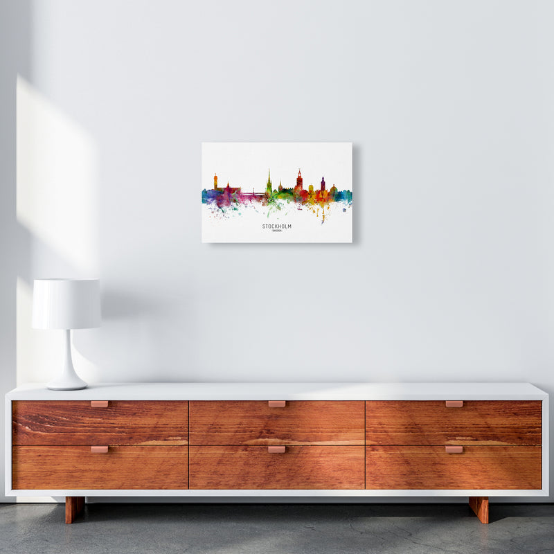 Stockholm Sweden Skyline Art Print by Michael Tompsett A3 Canvas