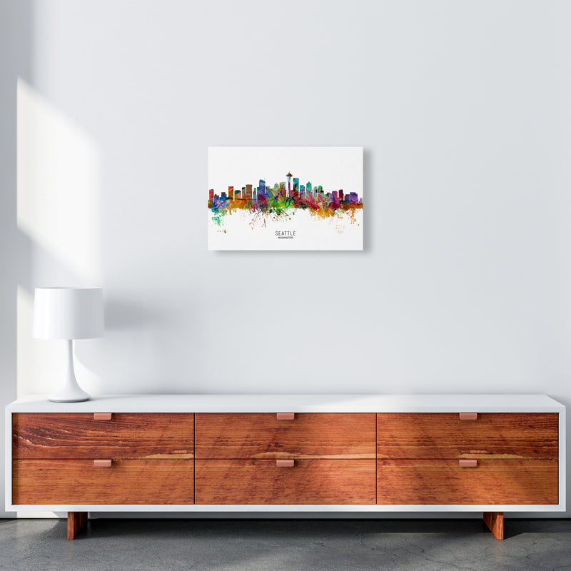 Seattle Washington Skyline Art Print by Michael Tompsett A3 Canvas