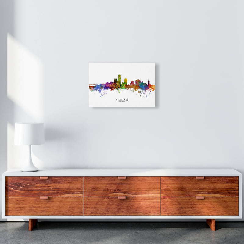 Milwaukee Wisconsin Skyline Art Print by Michael Tompsett A3 Canvas