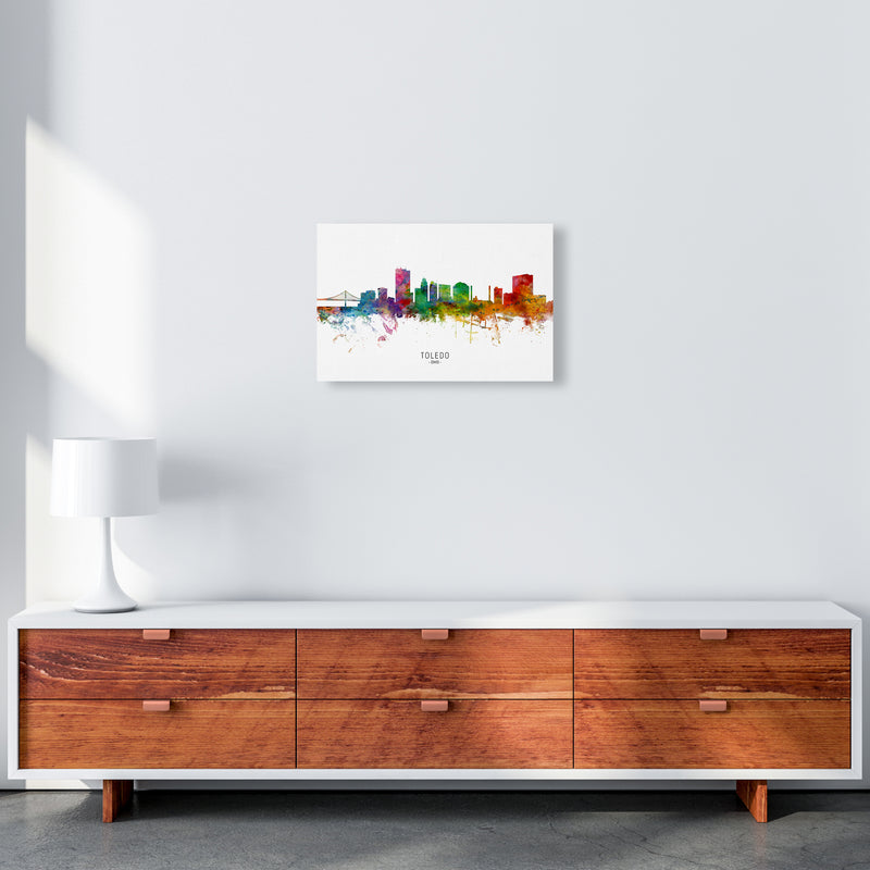 Toledo Ohio Skyline Art Print by Michael Tompsett A3 Canvas