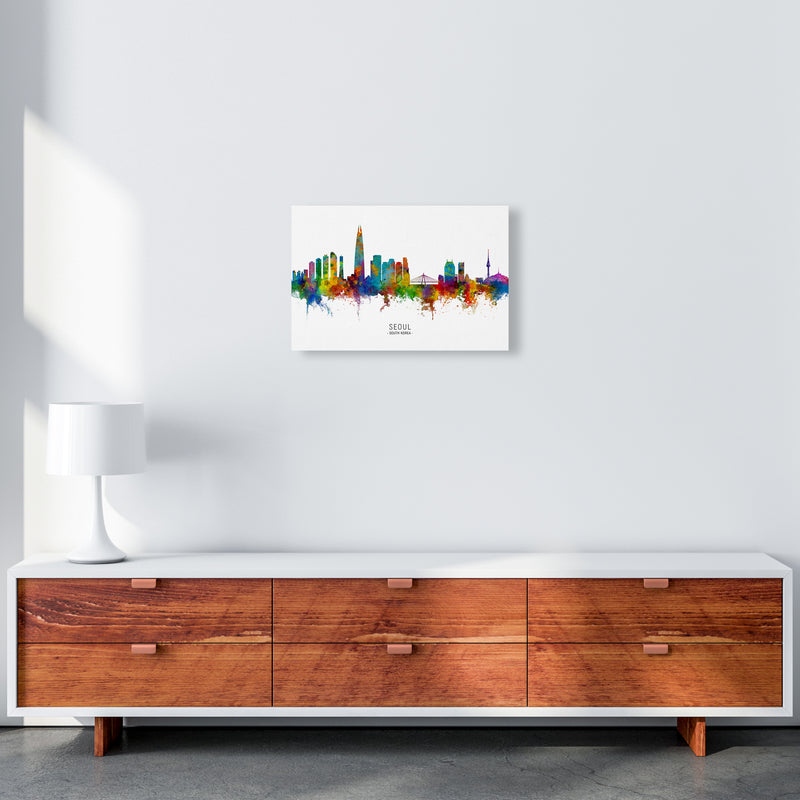 Seoul South Korea Skyline Art Print by Michael Tompsett A3 Canvas