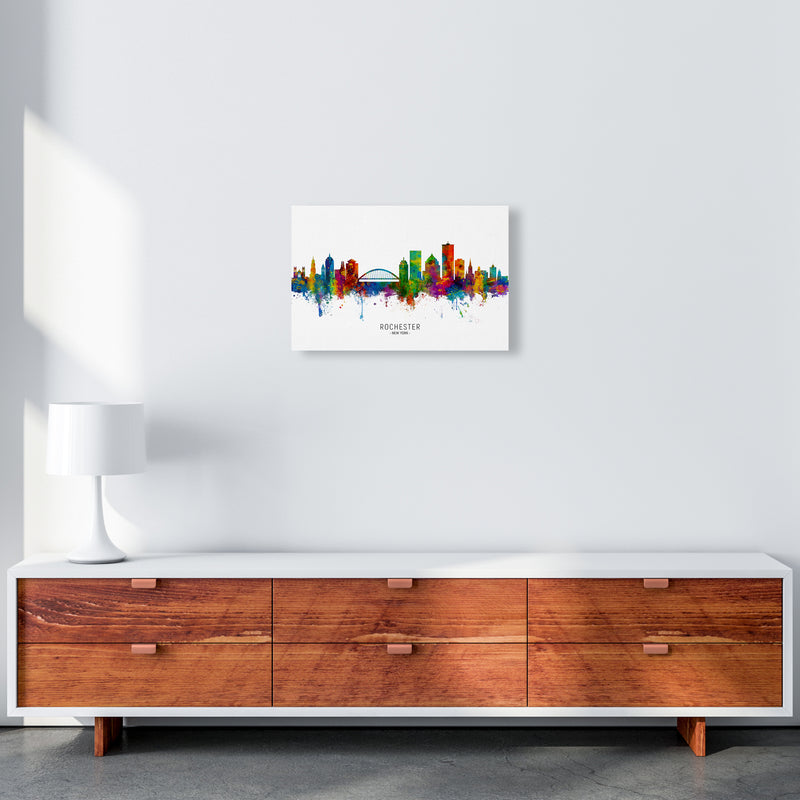 Rochester New York Skyline Art Print by Michael Tompsett A3 Canvas