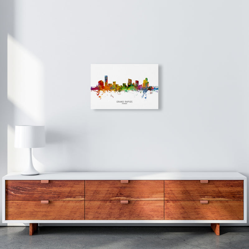 Grand Rapids Michigan Skyline Art Print by Michael Tompsett A3 Canvas