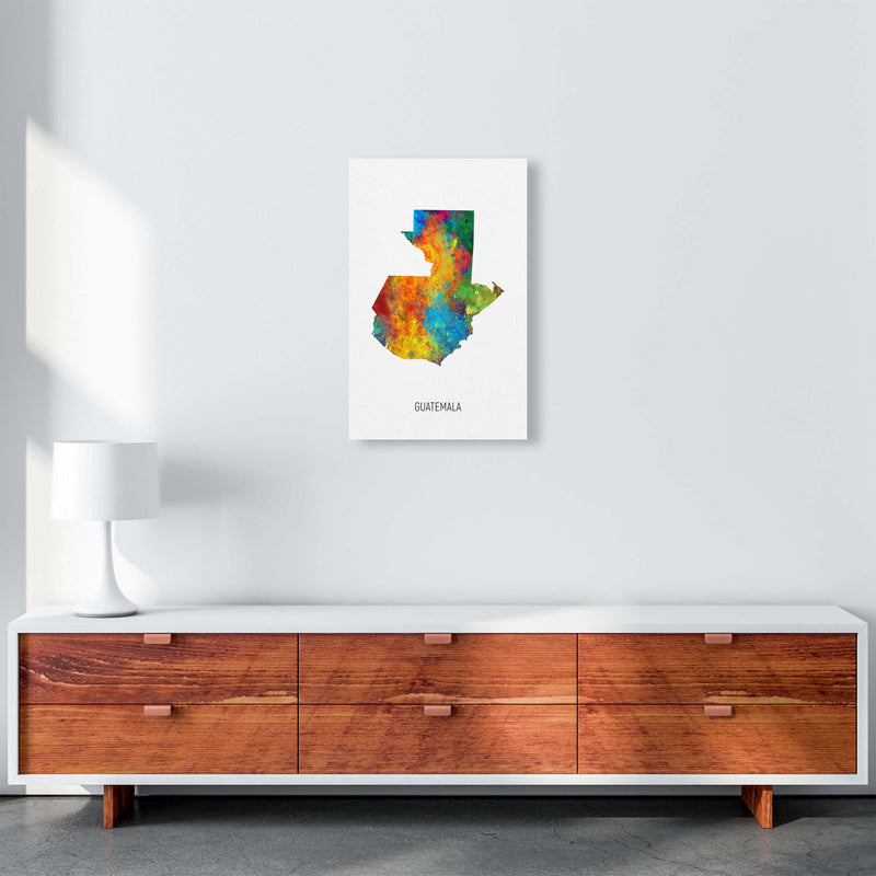 Guatemala Watercolour Map Art Print by Michael Tompsett A3 Canvas