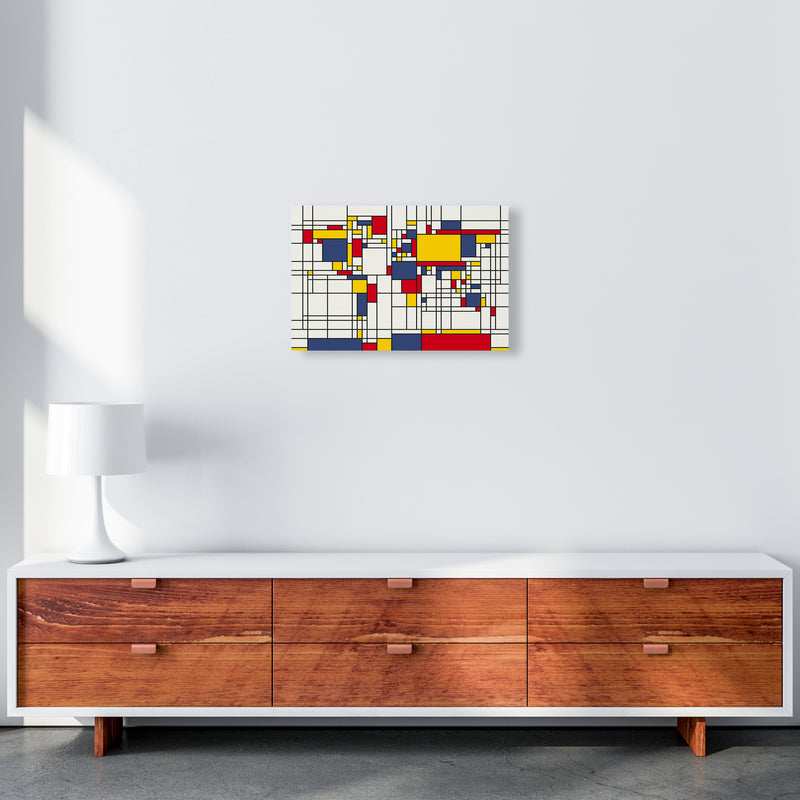 Abstract World Map in the style of Piet Mondrian Art Print by Michael Tompsett A3 Canvas