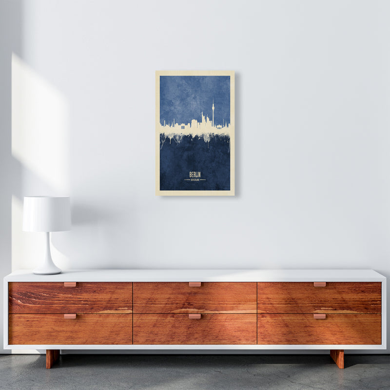 Berlin Germany Skyline Portrait Navy Art Print by Michael Tompsett A3 Canvas