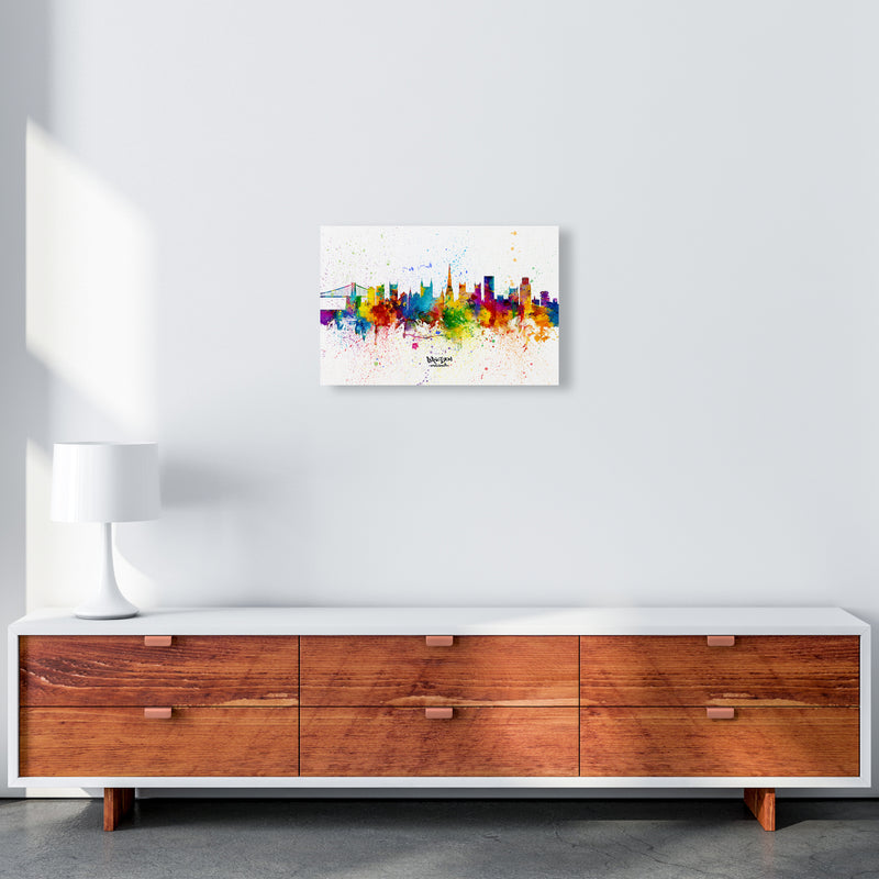 Bristol England Skyline Splash Art Print by Michael Tompsett A3 Canvas