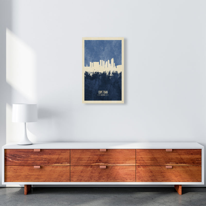 Cape Town South Africa Skyline Portrait Navy Art Print by Michael Tompsett A3 Canvas