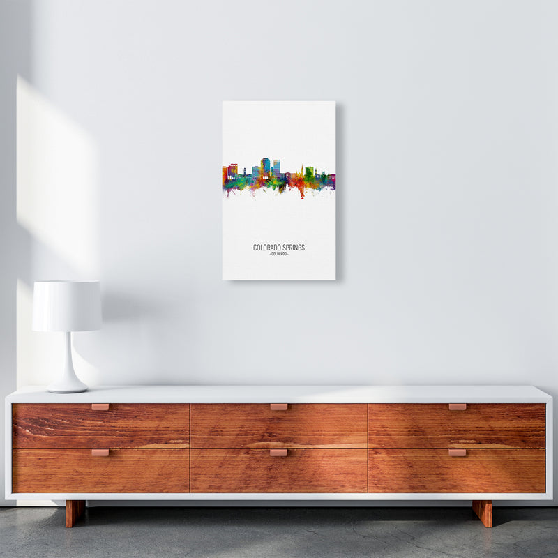 Colorado Springs Colorado Skyline Portrait Art Print by Michael Tompsett A3 Canvas