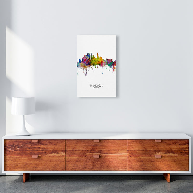 Minneapolis Minnesota Skyline Portrait Art Print by Michael Tompsett A3 Canvas