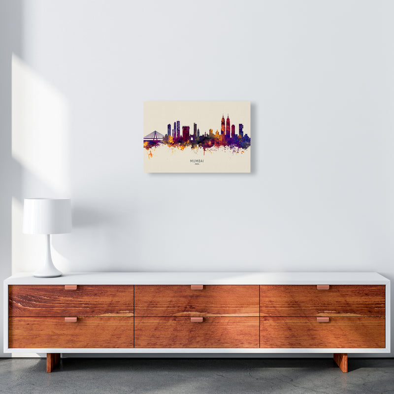 Mumbai India Skyline Autumn City Name Art Print by Michael Tompsett A3 Canvas