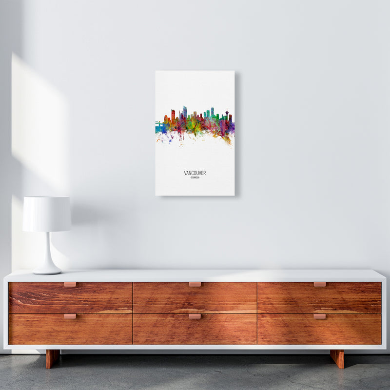 Vancouver Canada Skyline Portrait Art Print by Michael Tompsett A3 Canvas