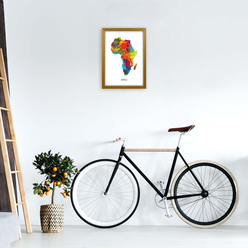 Africa Watercolour Map Art Print by Michael Tompsett A3 Print Only