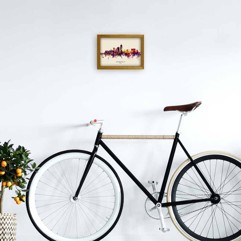Indianapolis Indiana Skyline Autumn City Name Art Print by Michael Tompsett A4 Print Only