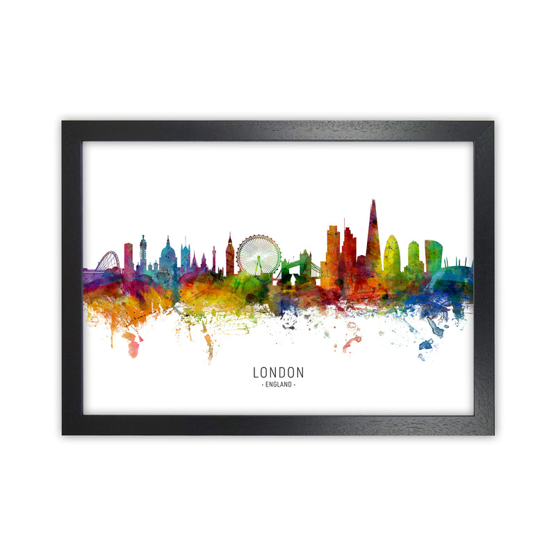 London England Skyline Art Print by Michael Tompsett Black Grain