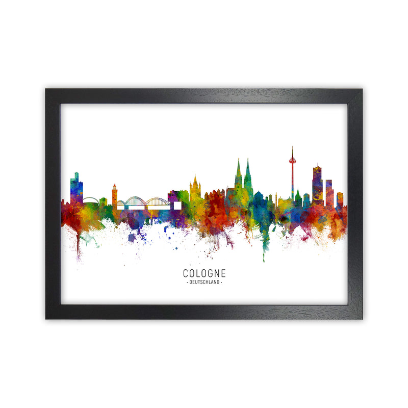 Cologne Deutschland Skyline Art Print by Michael Tompsett Black Grain