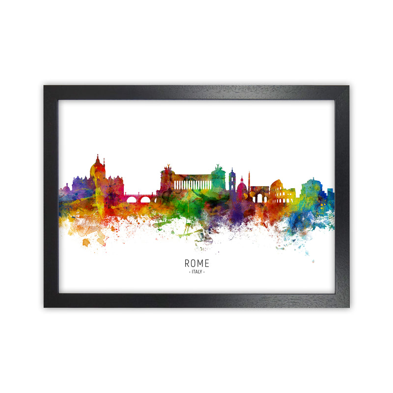 Rome Italy Skyline Art Print by Michael Tompsett Black Grain