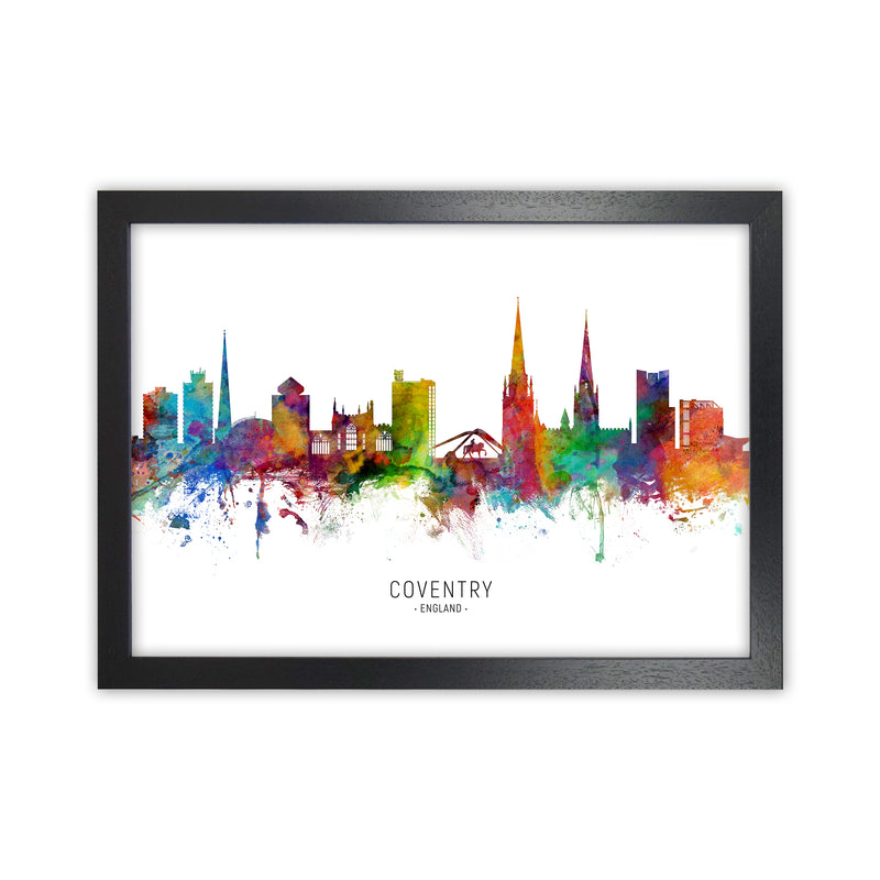 Coventry England Skyline Art Print by Michael Tompsett Black Grain