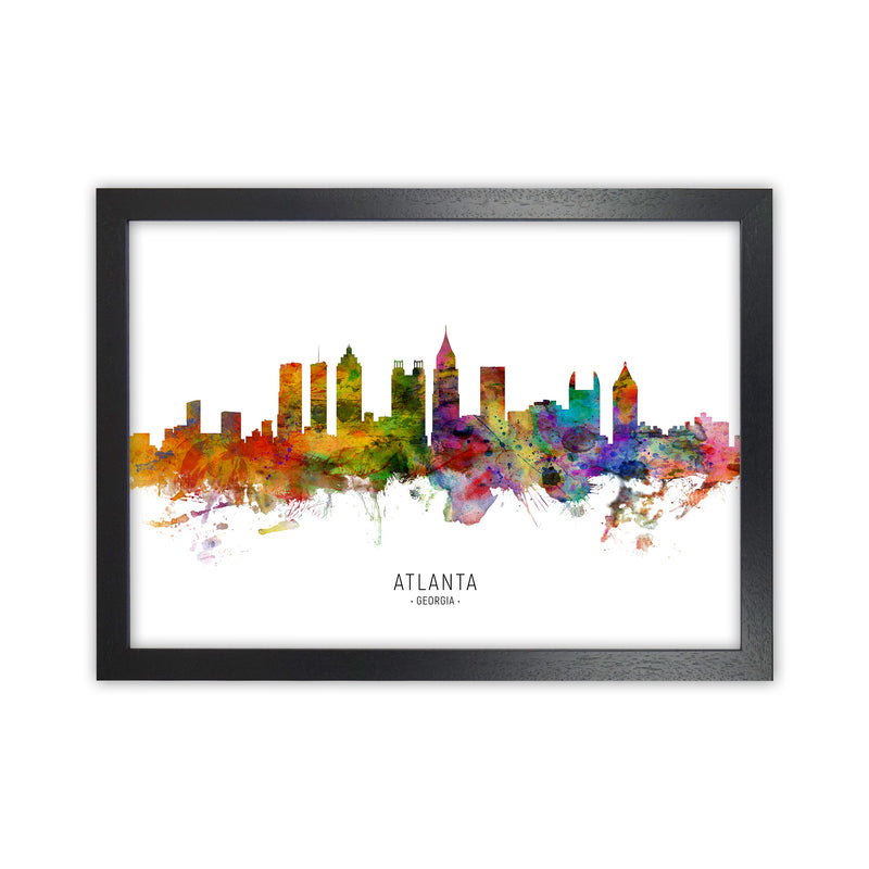 Atlanta Georgia Skyline Art Print by Michael Tompsett Black Grain