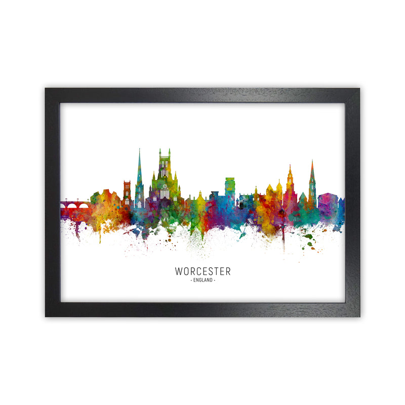 Worcester England Skyline Art Print by Michael Tompsett Black Grain