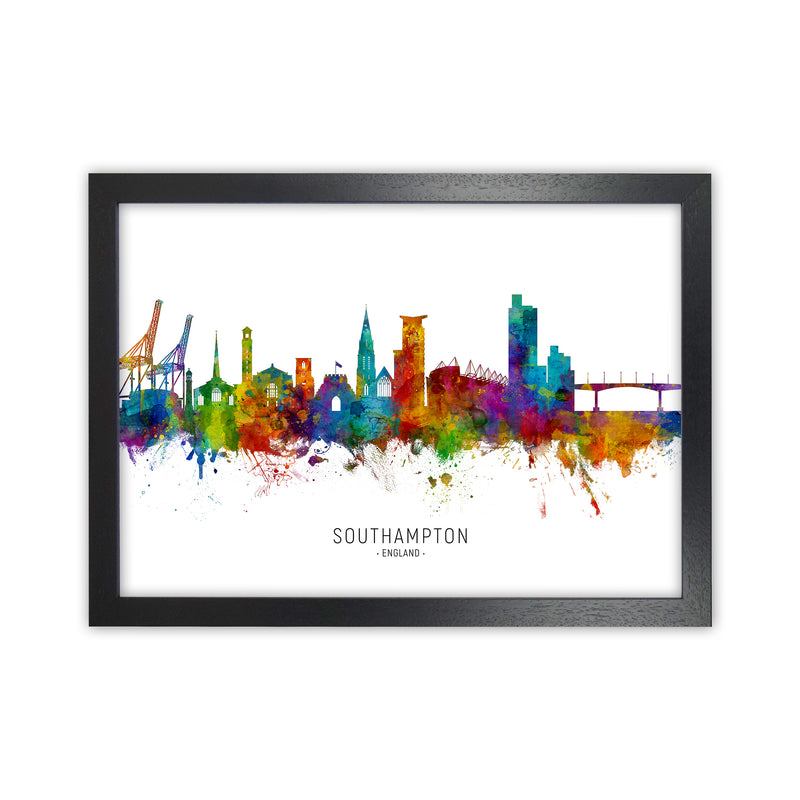 Southampton England Skyline Art Print by Michael Tompsett Black Grain