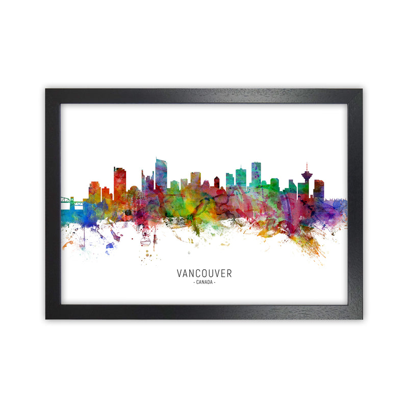 Vancouver Canada Skyline Art Print by Michael Tompsett Black Grain