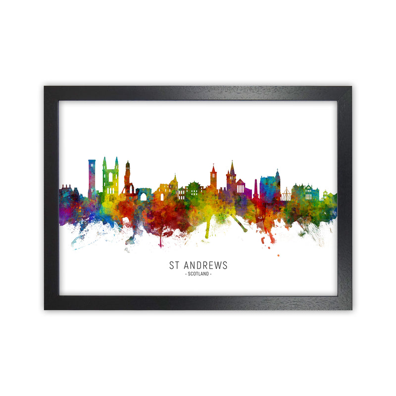 St Andrews Scotland Skyline Art Print by Michael Tompsett Black Grain