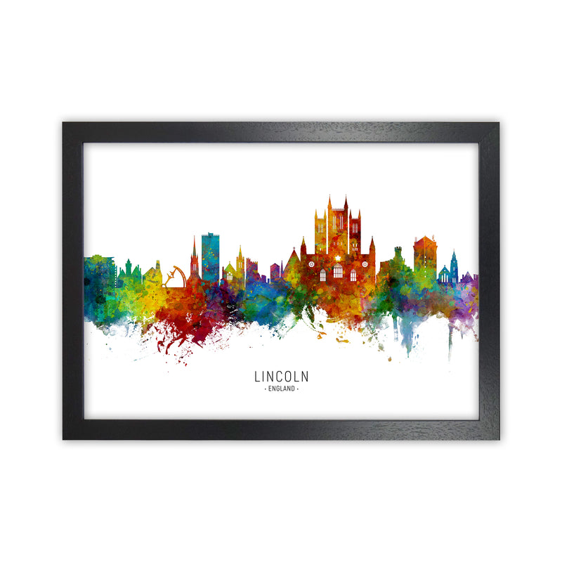 Lincoln England Skyline Art Print by Michael Tompsett Black Grain